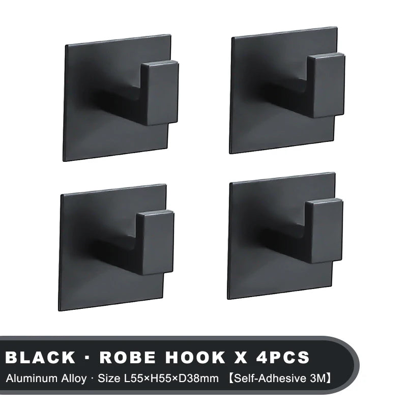 Patère Adhésive Sans Perçage Aluminium 1 à 6 Pièces