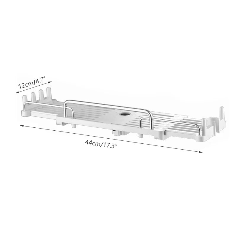 Étagère de Douche Extensible Sans Perçage pour Barre de Douche