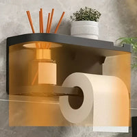Porte-Papier Toilette Mural avec Étagère Rangement