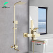 Colonne de Douche Pluie Dorée avec Robinet de Baignoire 25 cm