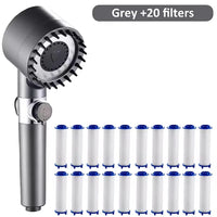 Pommeau de Douche Filtrant Haute Pression Massage avec Filtres, Gris ou Violet