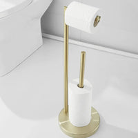 Porte-Papier Toilette sur Pied Inox 304 avec Réserve ou Brosse WC