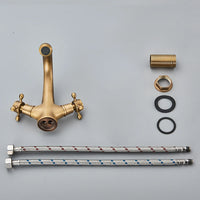 Mitigeur Lavabo Rétro Double Poignée Croisillons Laiton, 5 Finitions
