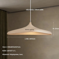 Suspension Cuisine Japonaise Wabi-Sabi Beige, Abat-Jour 80 ou 100 cm