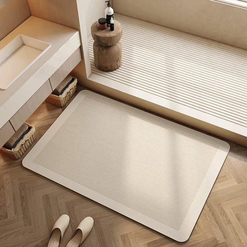 Tapis de Bain Diatomite Absorbant Antidérapant, 9 Modèles, Jusqu'à 160 x 230 cm