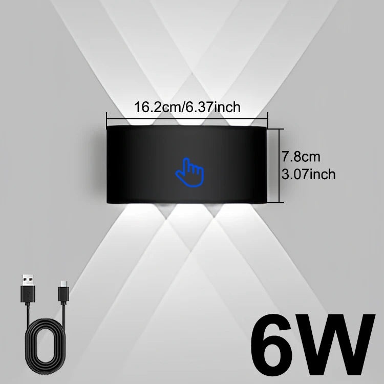 Applique Murale Rechargeable Haut et Bas avec Télécommande, 6 ou 10 W