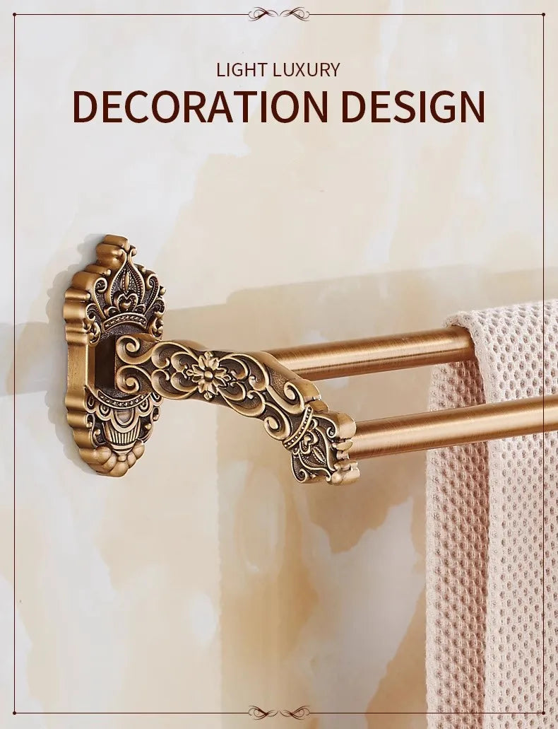 Accessoires Salle de Bain Bronze Antique Ciselé en Aluminium à la Pièce, 13 Articles