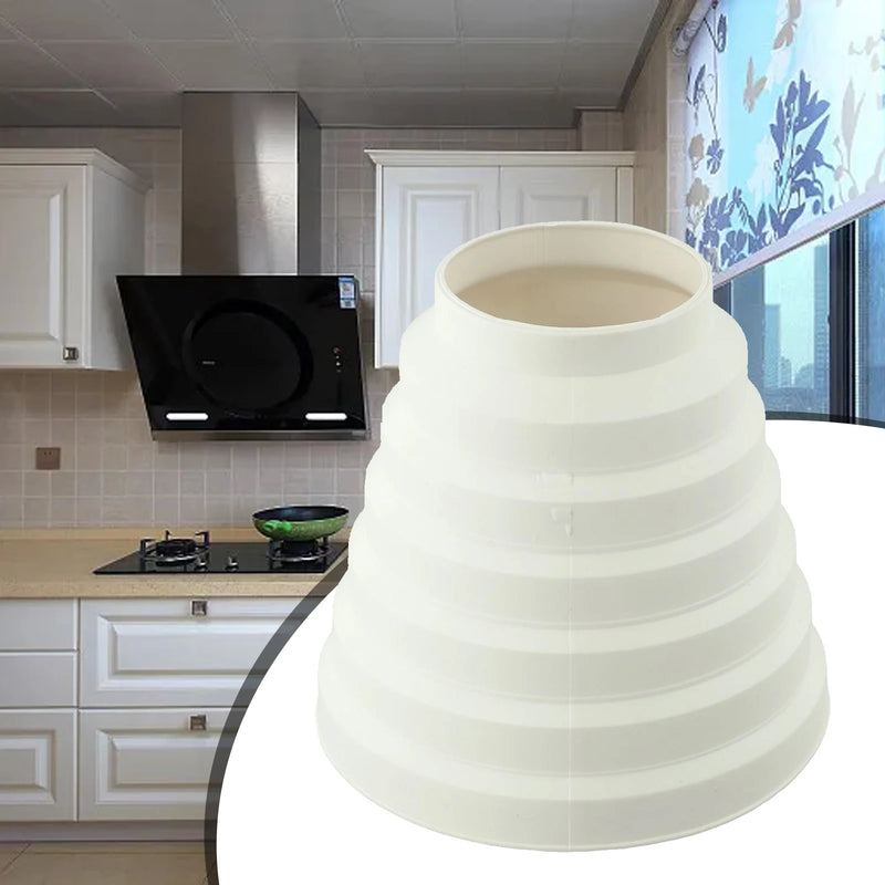Réducteur de Conduit de Hotte Étagé 80 à 150 mm, ABS Blanc