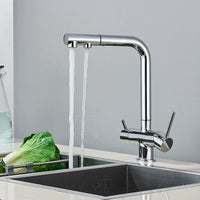 Mitigeur de Cuisine Filtrant Laiton Double Poignée Extractible