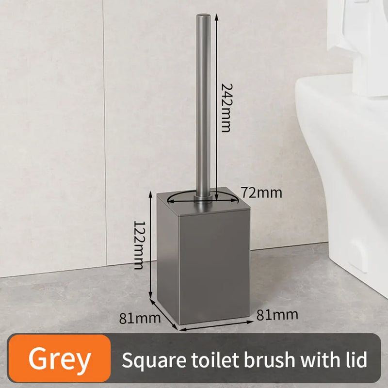 Brosse WC Ronde ou Carrée Aluminium, Gris Anthracite ou Noir