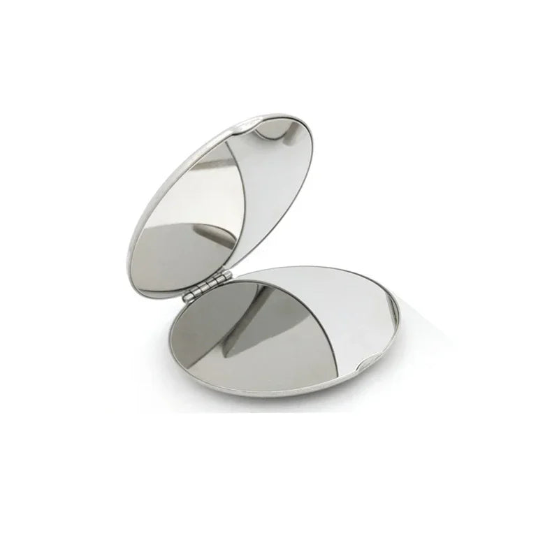 Miroir de Poche Inox 304 Rond ou Carré, Double Face Pliable