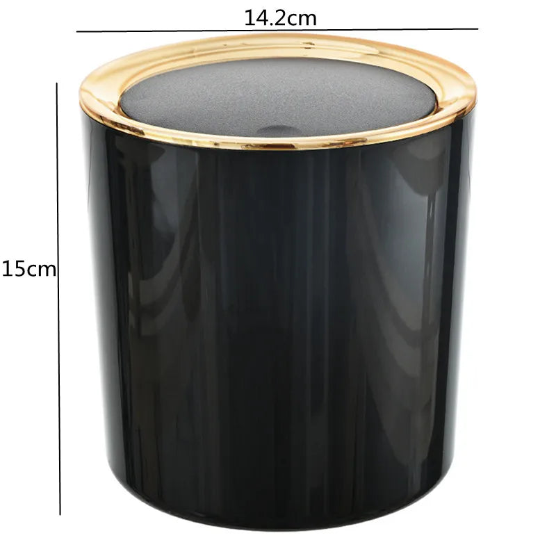 Petite Poubelle Ronde de Salle de Bain Couvercle Pivotant