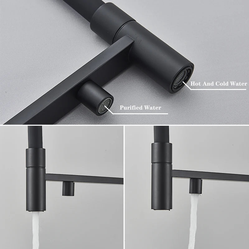 Mitigeur Cuisine Eau Filtrée 3 Voies Double Bec, 11 Modèles
