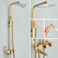 Colonne de Douche Carrée 3 ou 4 Voies avec Bec de Bain