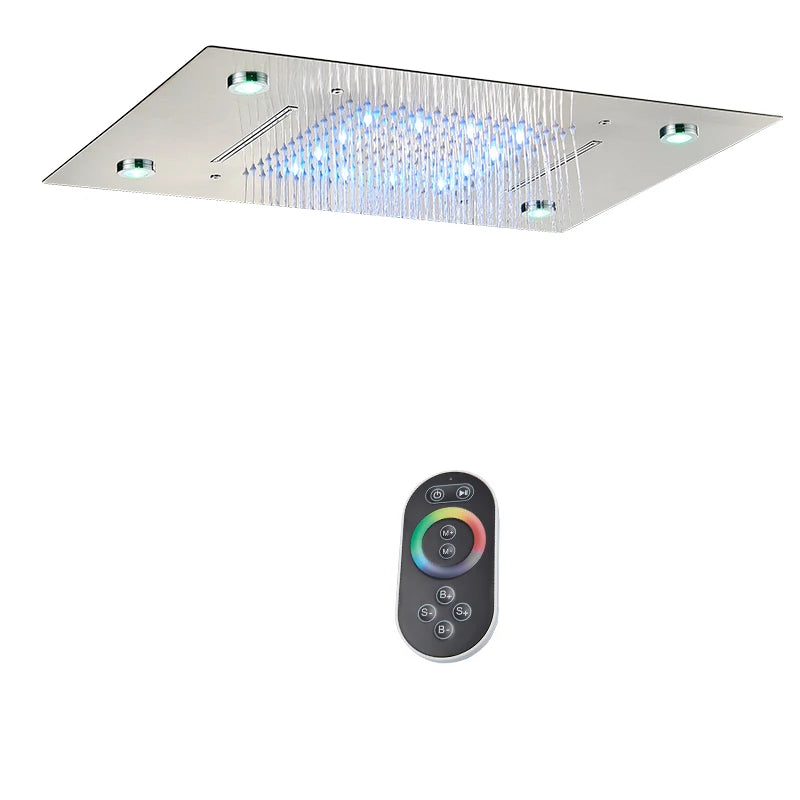 Douche Encastrable LED Plafond Cascade Noir Mat