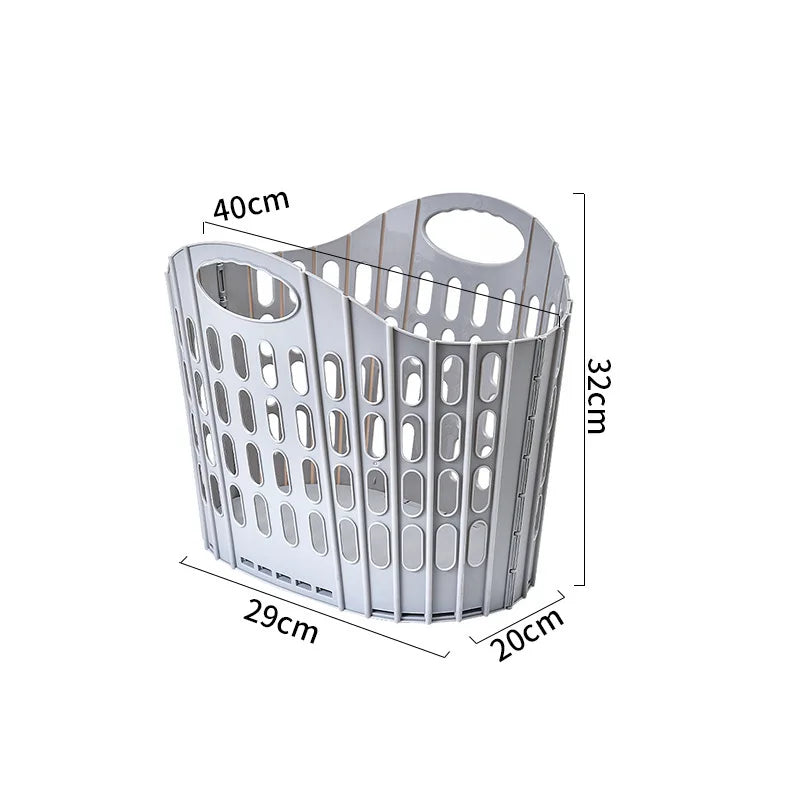 Panier à Linge Pliable Ajouré en Plastique, 3 Tailles, 4 Coloris