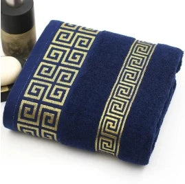 Serviette de Toilette Coton à Frise Grecque 34 x 74 cm, 3 Coloris