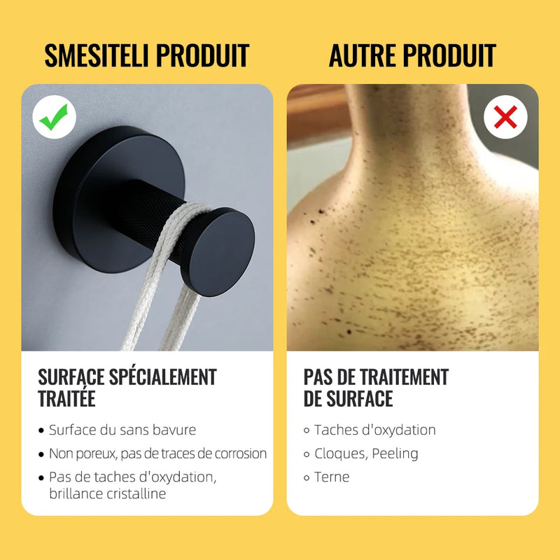Accessoires Salle de Bain Noir Mat à la Pièce ou en Kit
