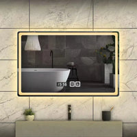 Miroir LED Salle de Bain Rectangulaire Mural Variateur Tactile