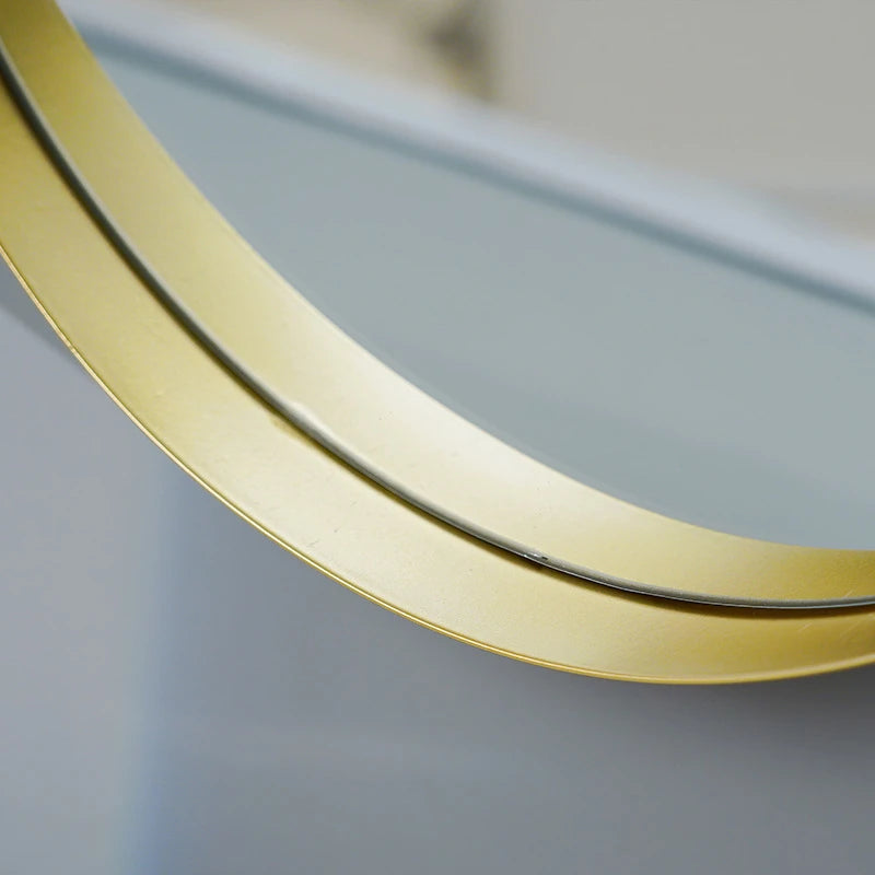 Miroir Mural Rond Doré à Suspendre avec Chaîne, 20,5 à 30,5 cm