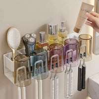 Porte-Brosse à Dents Électrique Mural, 2 à 6 Gobelets, Gris ou Blanc