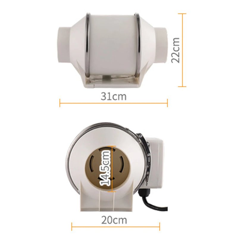Ventilateur de Conduit Silencieux, 220 à 900 m³/h, Salle de Bain