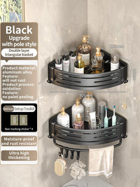 Étagère de Salle de Bain Sans Perçage Triangulaire ou Carrée 68 cm