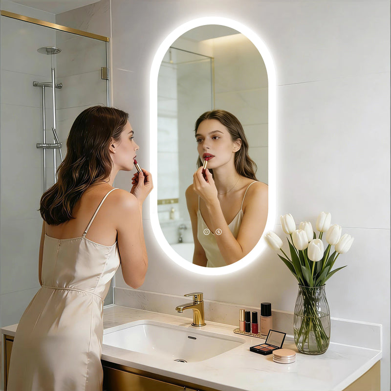 Miroir LED Ovale Salle de Bain Intelligent 80x50 cm