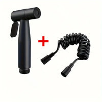 Robinet d'Angle Double Sortie, Douchette WC en Option, Noir Chromé Gris