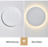 Applique Murale LED Ronde, Doré Brossé, Blanc ou Noir, 15 ou 20 cm