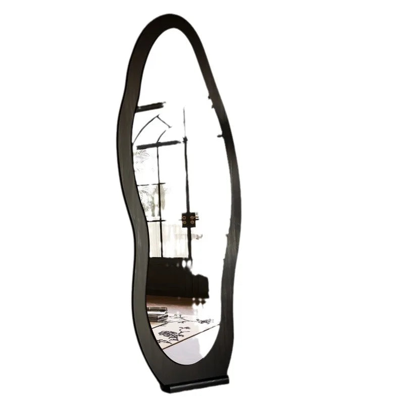 Miroir sur Pied Forme Organique Noir ou Noyer