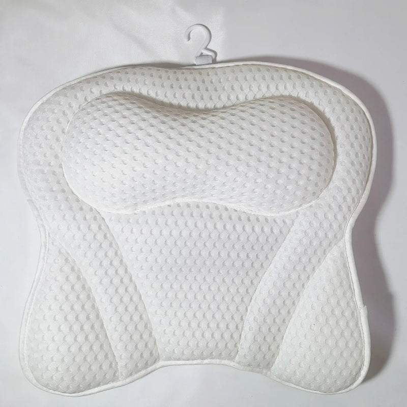 Oreiller de Baignoire Ergonomique Maille 4D Ventouses