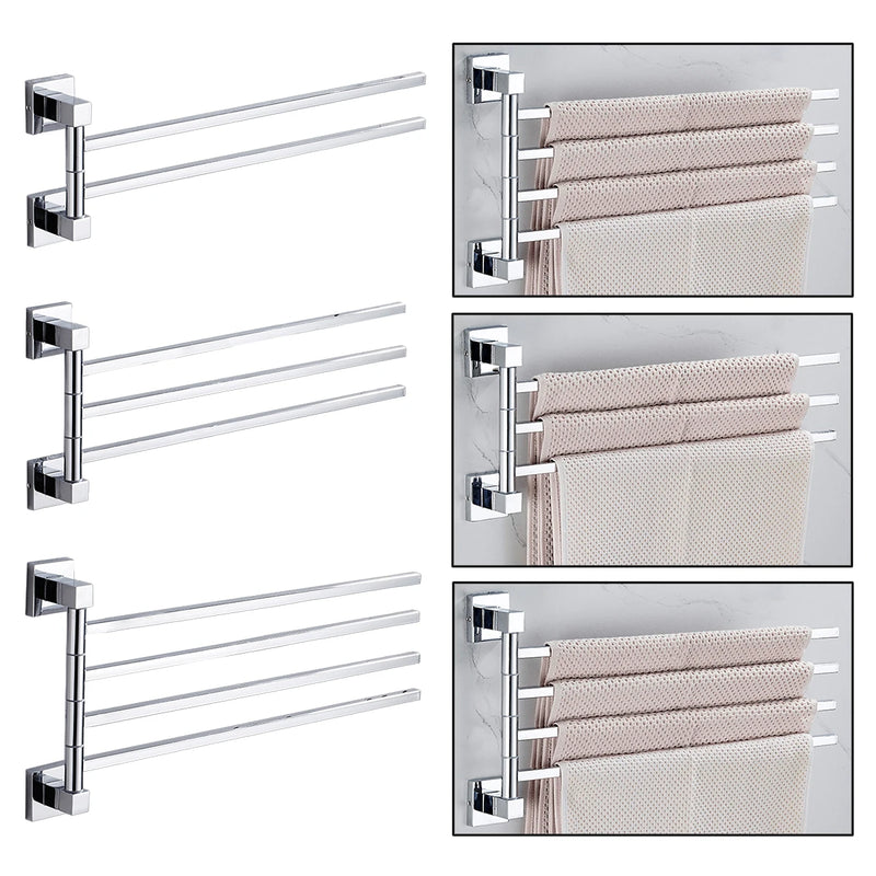 Porte-Serviette Pivotant Chromé en Inox, 2, 3 ou 4 Bras