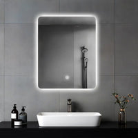 Miroir LED Salle de Bain Rectangulaire Tactile 45x60 cm