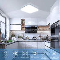 Plafonnier Salle de Bain LED IP45 Carré ou Rond, 15 à 30 cm