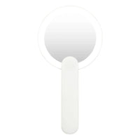 Miroir de Poche LED Rechargeable USB à Poignée Rotative, Rose ou Blanc