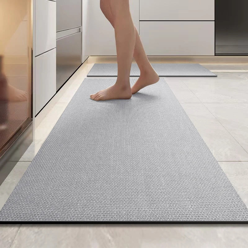 Tapis de Cuisine Diatomite Antidérapant en Longue Bande Uni, Largeur 45 cm