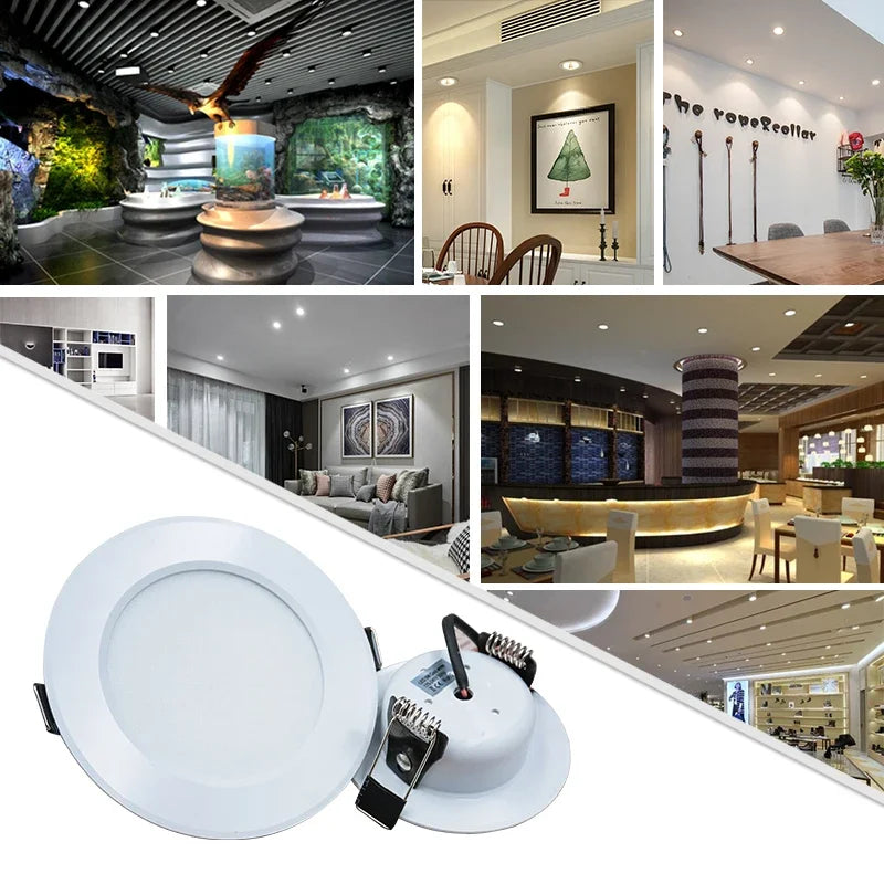 Spot LED Encastrable Cuisine Rond Blanc sans Transformateur, 3 à 15 W