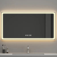 Miroir LED Salle de Bain Rectangulaire Mural Variateur Tactile