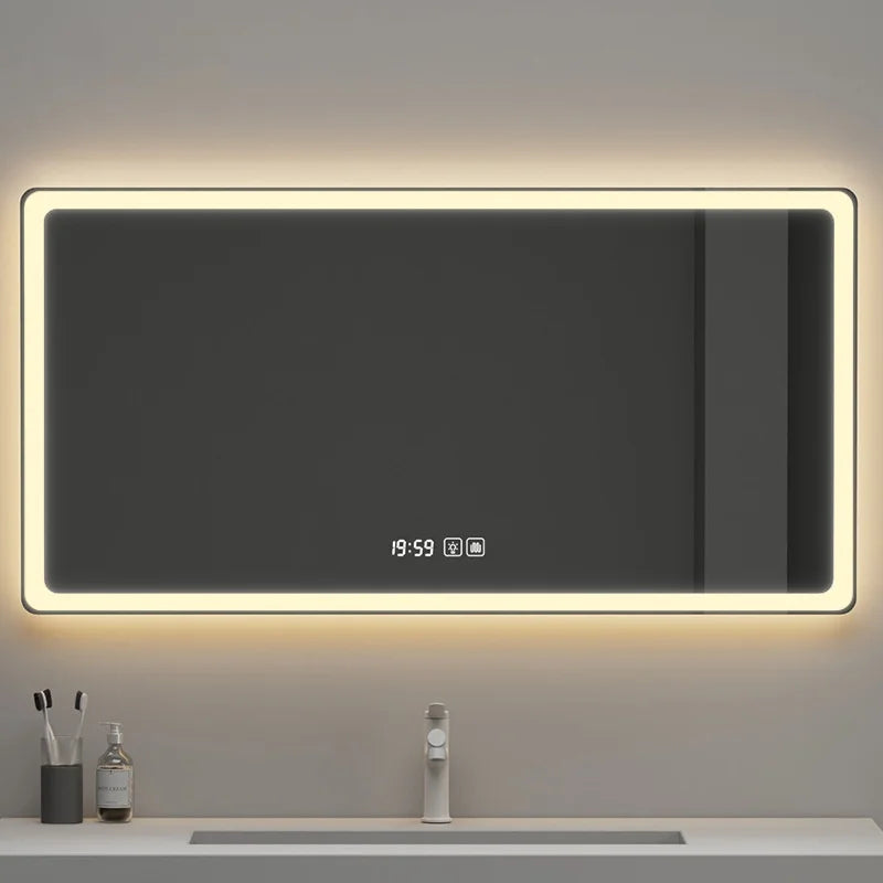 Miroir LED Salle de Bain Rectangulaire Mural Variateur Tactile