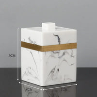 Accessoires Salle de Bain Effet Marbre et Doré à la Pièce, 7 Articles