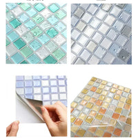 Sticker Mosaïque Cristal 3D Adhésif Étanche pour Cuisine