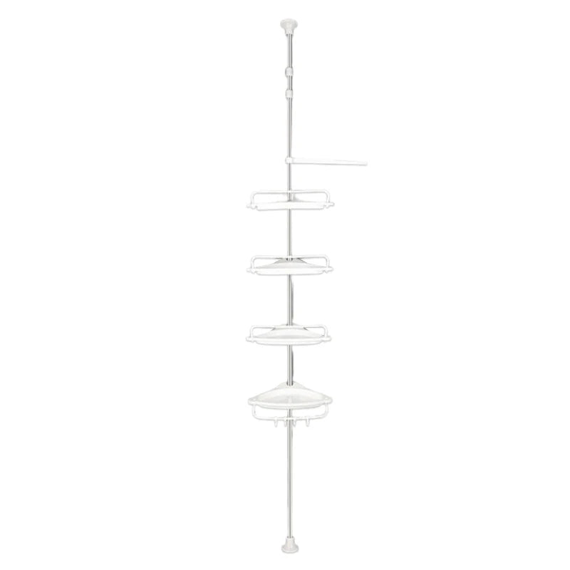 Étagère de Douche Télescopique d'Angle 4 Niveaux, 105 à 300 cm