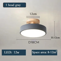 Plafonnier LED Nordique Bois, 1 à 7 Têtes, 4 Coloris
