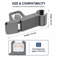 Support Douchette à Clipser sur Barre de Douche, Sans Perçage, Orientable
