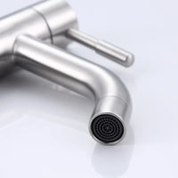 Robinet Lave-Main Eau Froide Inox 304, 6 Versions, Bec Courbe ou Droit