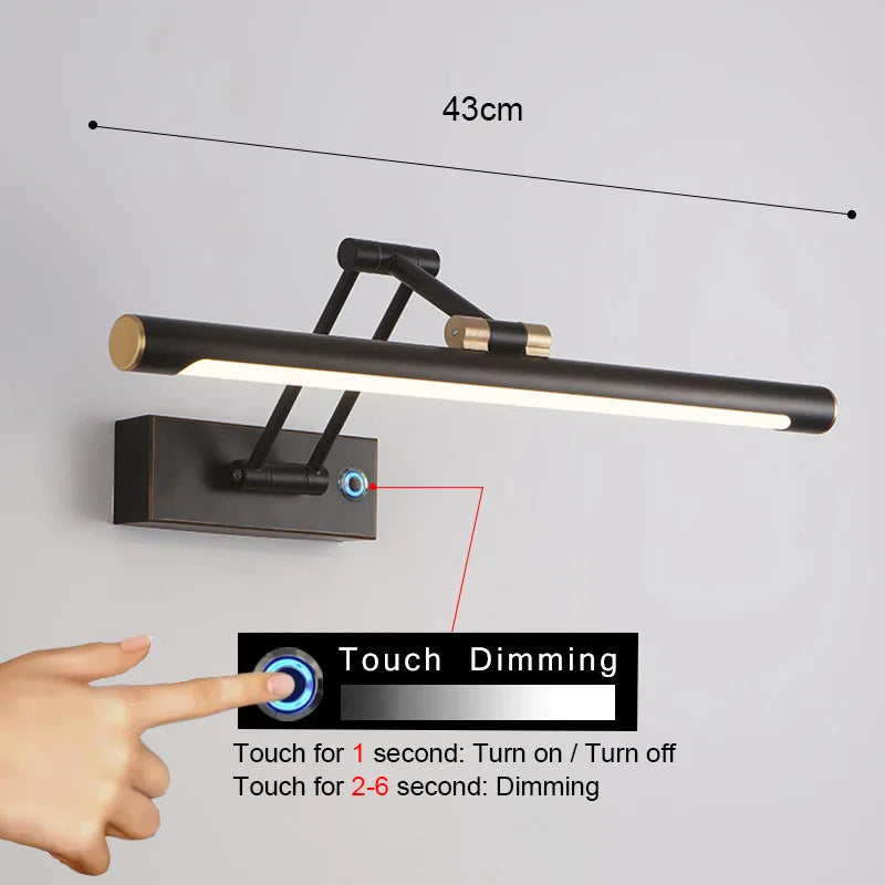 Applique Salle de Bain LED Tactile Variateur 43 et 55 cm