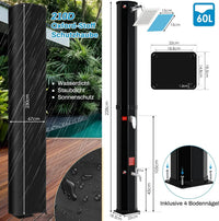 Douche Solaire Colonne 35, 40 ou 60 L avec Housse