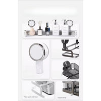 Étagère Salle de Bain à Ventouses Sans Perçage, Simple, Double ou Angle