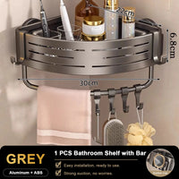 Étagère de Douche d'Angle à Ventouse Grise 1 ou 2 Pièces